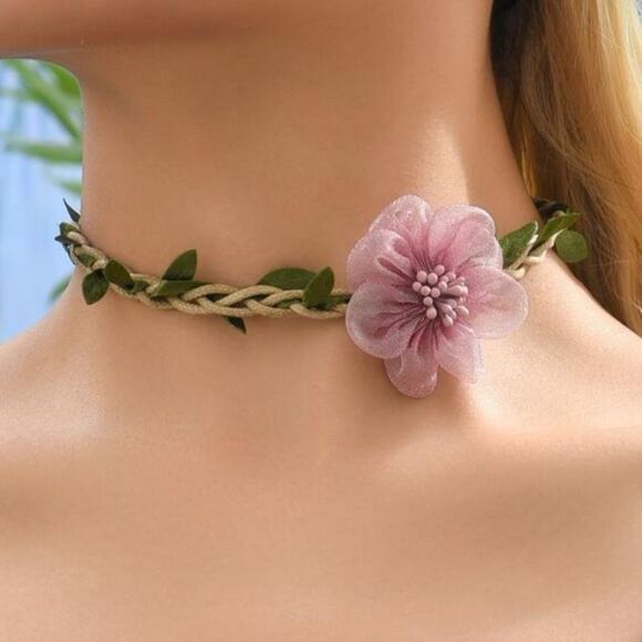 Flower choker #634  - Picture 1 of 6